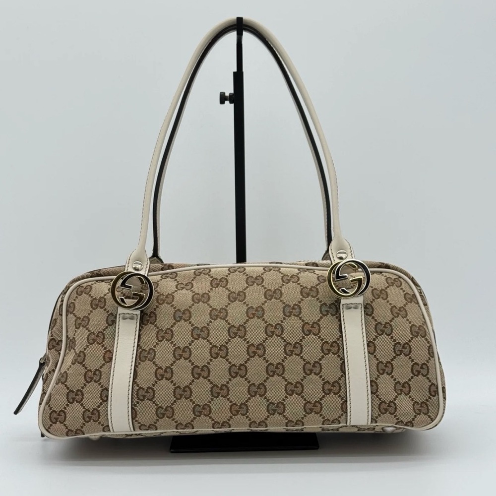 Vintage Gucci Twins Boston GG Canvas Shoulder Bag - Picture 3 of 10